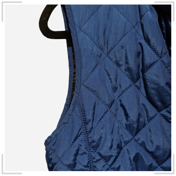 Pre-owned Liz Claiborne Royal Blue Quilted Vest with Black Trim - Picture 5 of 10